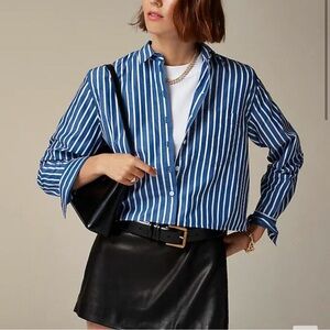 J.Crew Cropped button-up shirt in stripe